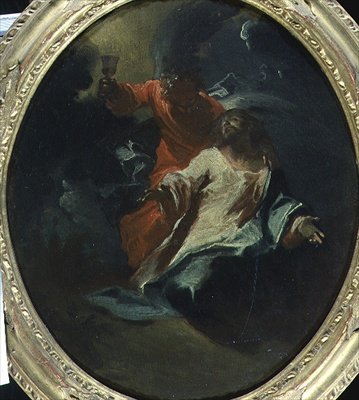 Kristus na Olivové hoře, kolem roku 1730 (olej na plátně) od Giuseppe Bazzani
