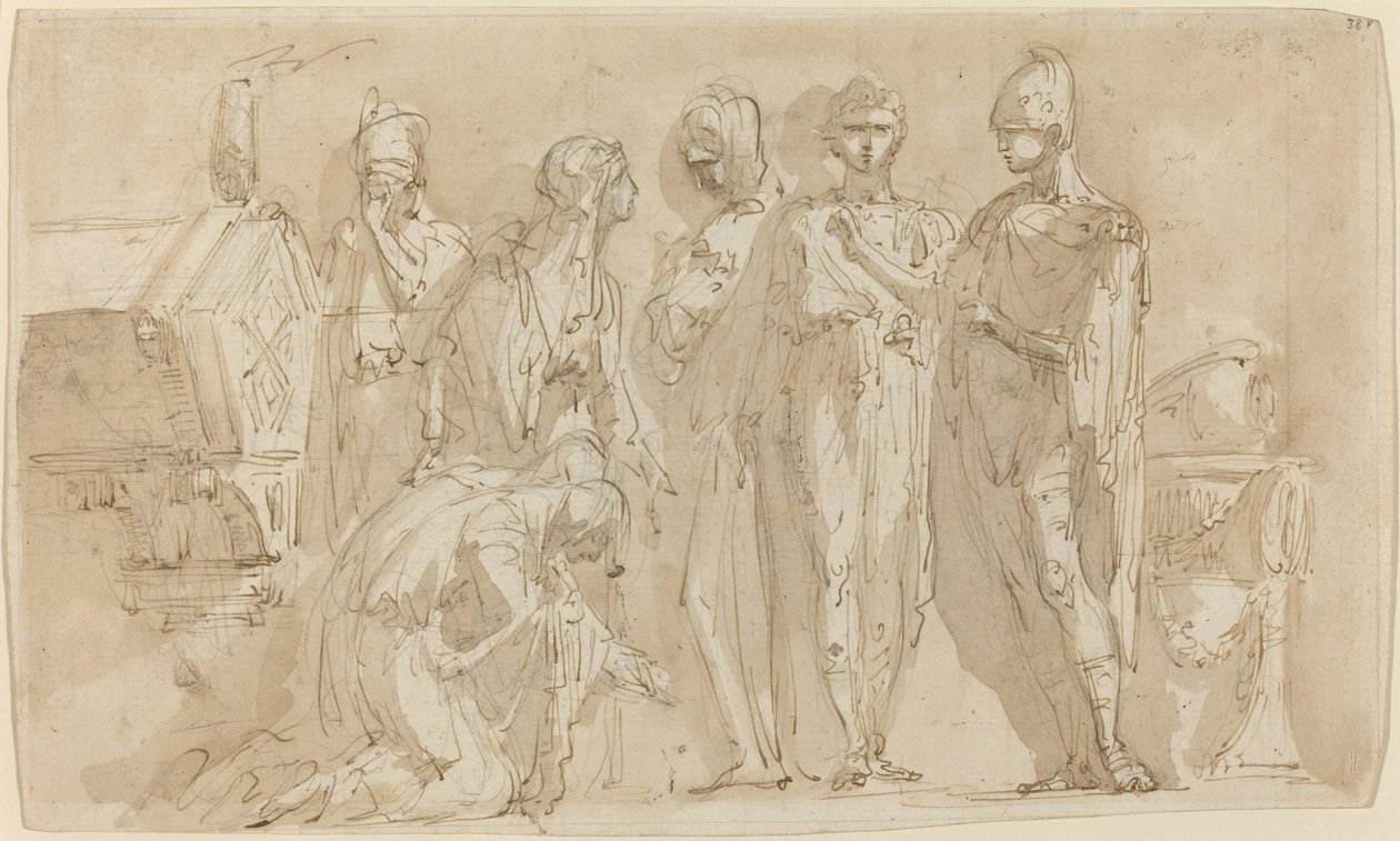Coriolanus před ženami Říma od Giuseppe Bernardino Bison