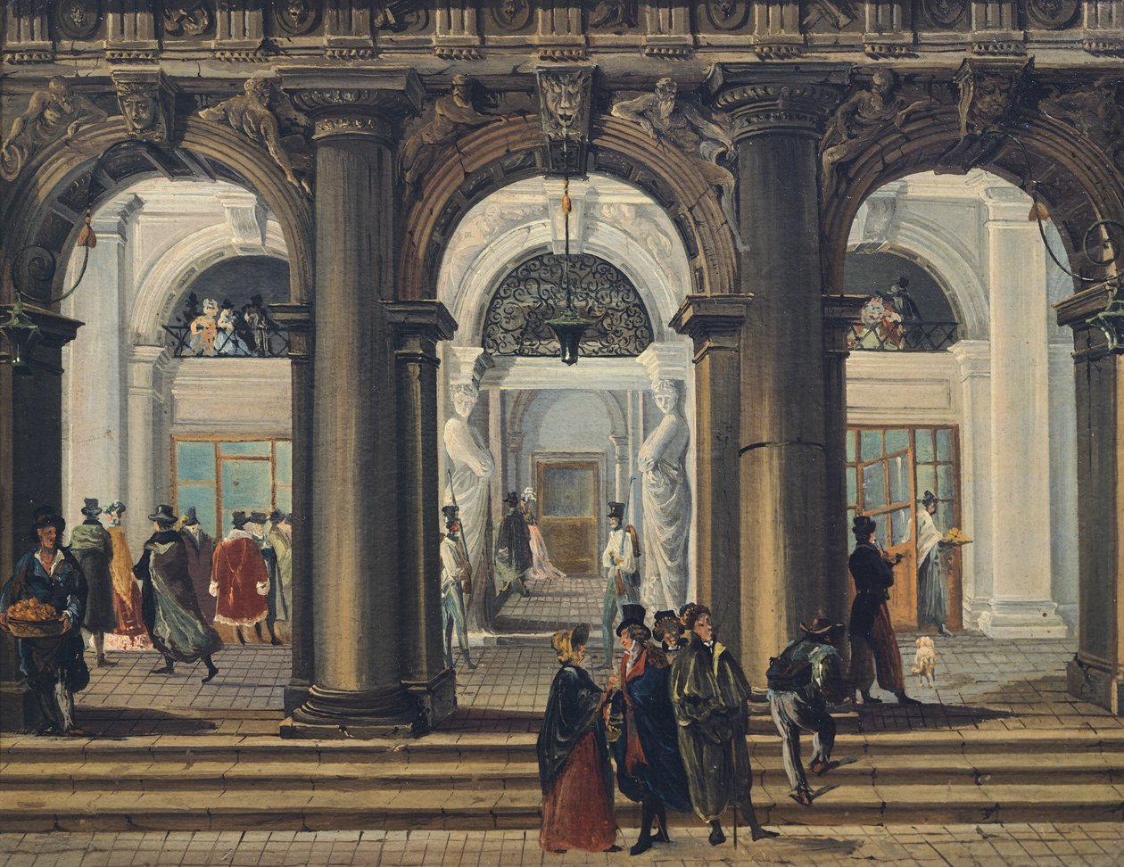 Vchod do knihovny Marciana v Benátkách, Giuseppe Bernardino Bison (1762-1844), Itálie od Giuseppe Bernardino Bison