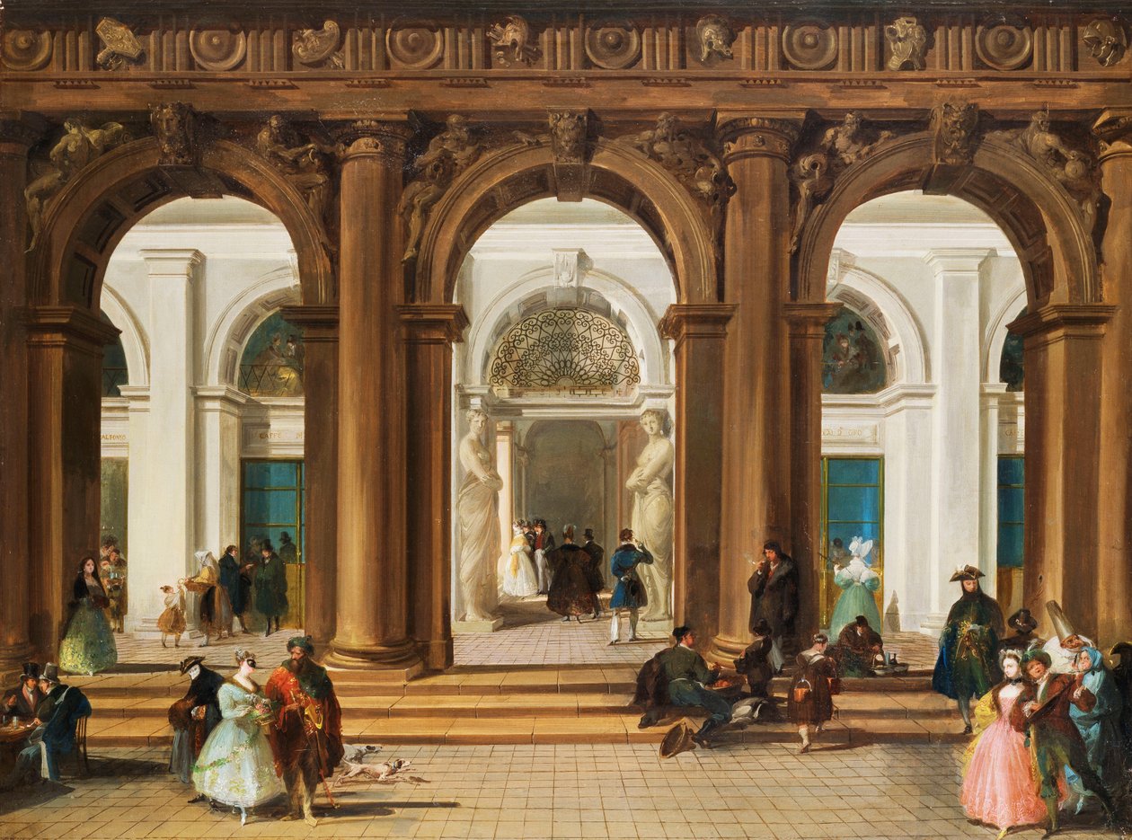 Vchod do Biblioteca Marciana, Benátky, od Giuseppe Bernardino Bison