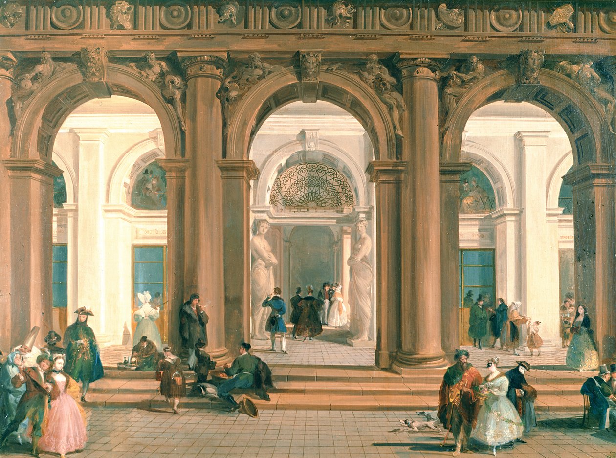 Vchod do Biblioteca Marciana, Piazzetta, Benátky od Giuseppe Bernardino Bison
