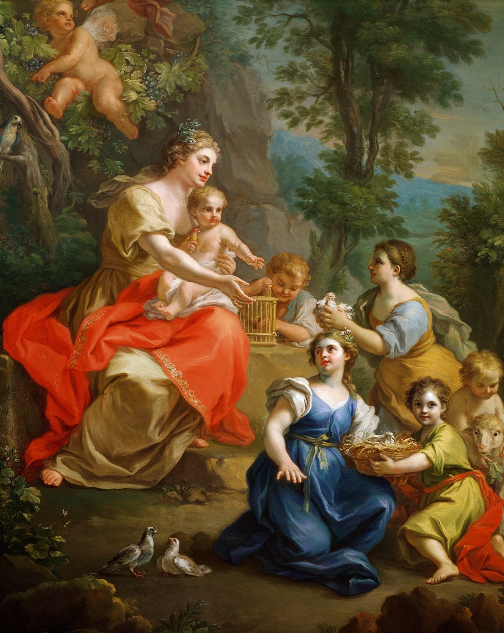 Alegorie nevinnosti, Giuseppe Bonito (1707-1789), Detail od Giuseppe Bonito