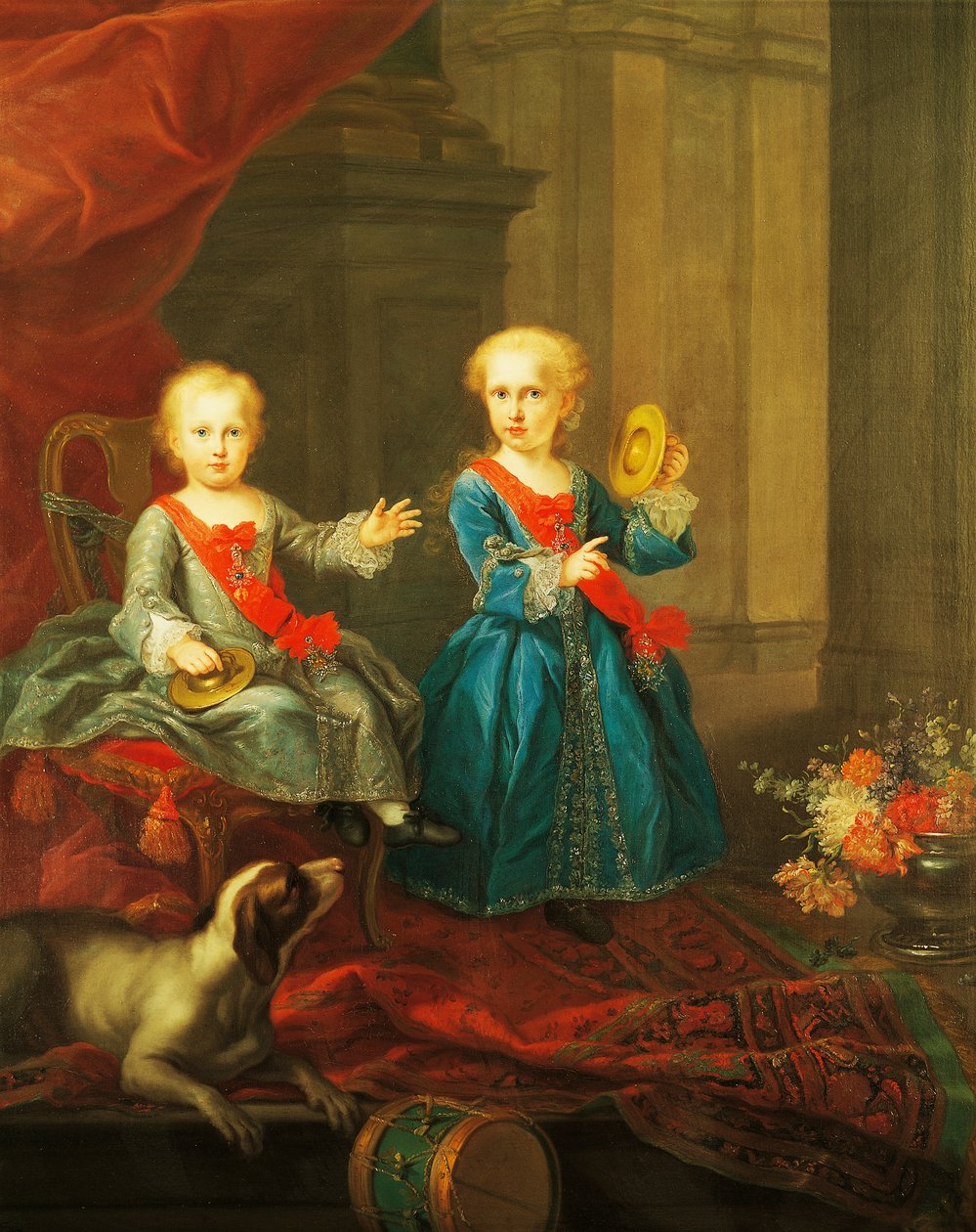 Dcery Karla III. Bourbonského, krále Neapole a dvou Sicílie a Marie Amélie Saské, královny dvou Sicílie, obraz, Giuseppe Bonito (1701-1789), Itálie od Giuseppe Bonito