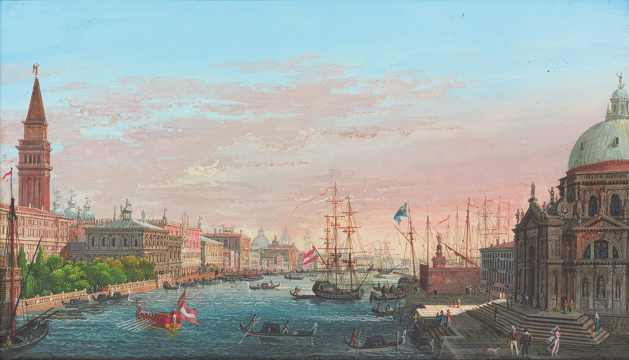 Pohled na Canal Grande, Benátky, s Palazzo Ducale a Salute od Giuseppe Borsato