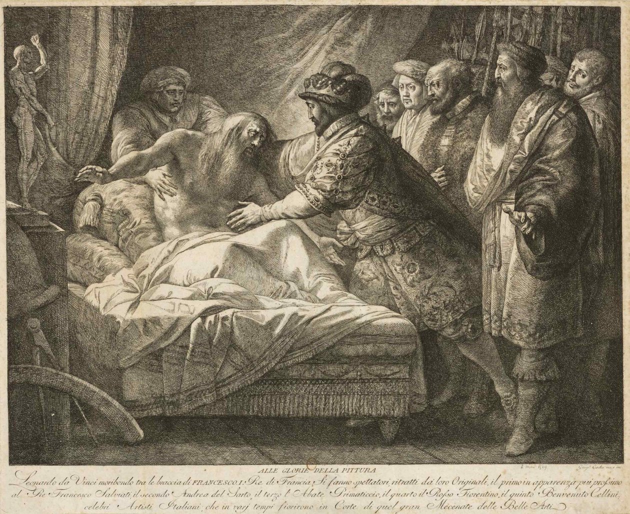 Alegorie obrazu Smrt Leonarda da Vinci, c. 1790. od Giuseppe Cades