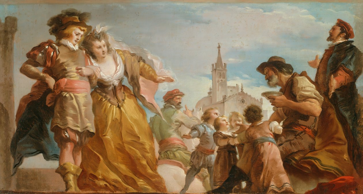 Setkání Gautiera, hraběte z Antverp, a jeho dcery Violante, c. 1787. od Giuseppe Cades
