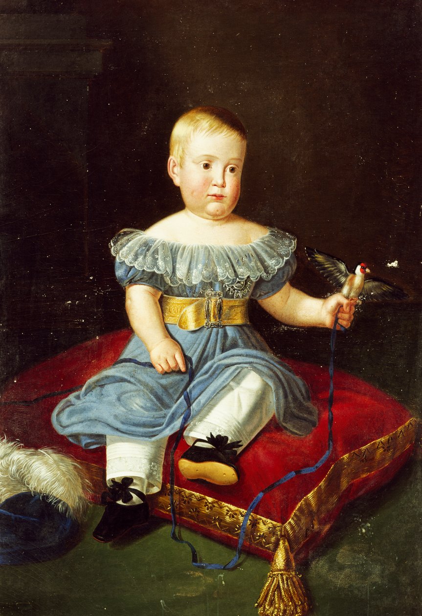 Portrét prince Louise, Bourbon-Dvě Sicílie, hraběte z Aquily jako dítě (Neapol od Giuseppe Cammarano