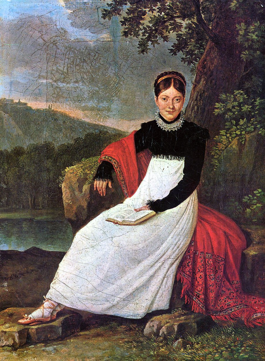 Neapolská královna Karolína (Bonaparte) v tradičním kostýmu neapolského sedláka. od Giuseppe Cammarano