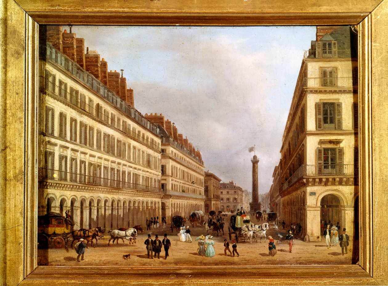Ulice Castiglione v Paříži v roce 1829 (malba) od Giuseppe Canella