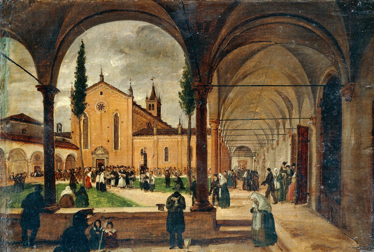 Klášter sv. Bernardina, Giuseppe Canella (1788-1847), olej na plátně, 29x42 cm. od Giuseppe Canella