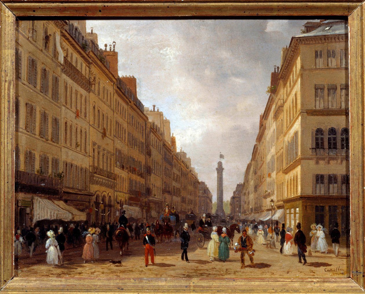 Pohled na rue de la Paix v Paříži obraz Giuseppe Canella (1788-1847) 1830 ne. 0,31x0,16 m Paříž, Musee Carnavalet - Pohled na Rue de la Paix v Paříži. Obraz Giuseppe Canella (1788-1847) od Giuseppe Canella