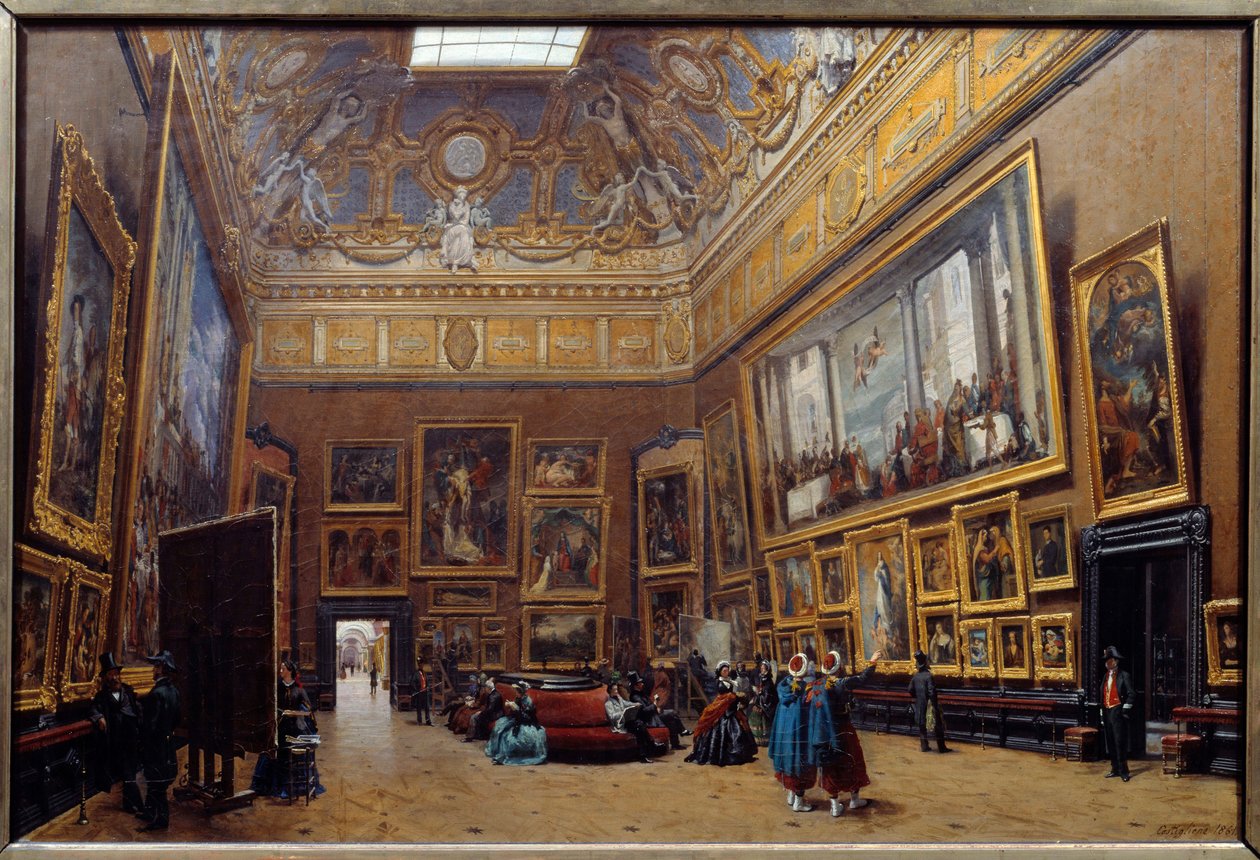 Pohled na Salon Square Musee du Louvre Malba Giuseppe Castiglione (1829-1906) 1861 Sun. 0,69x1,03 m od Giuseppe Castiglione