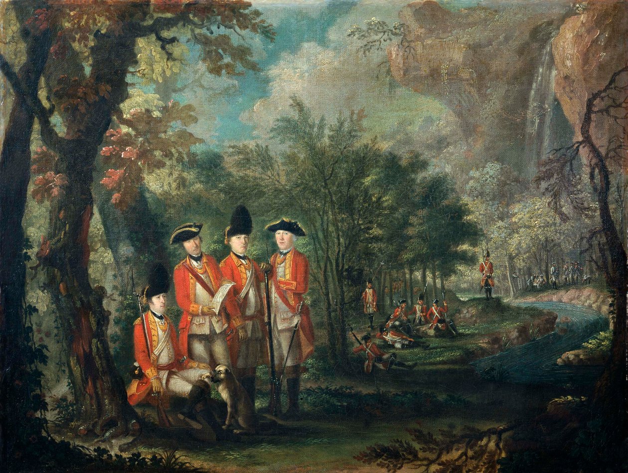 25. pěší pluk na Menorce (Menorca), kolem roku 1771 (olej na plátně) od Giuseppe Chiesa