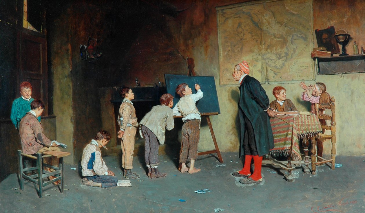 Italská vesnická škola, 1888 od Giuseppe Costantini