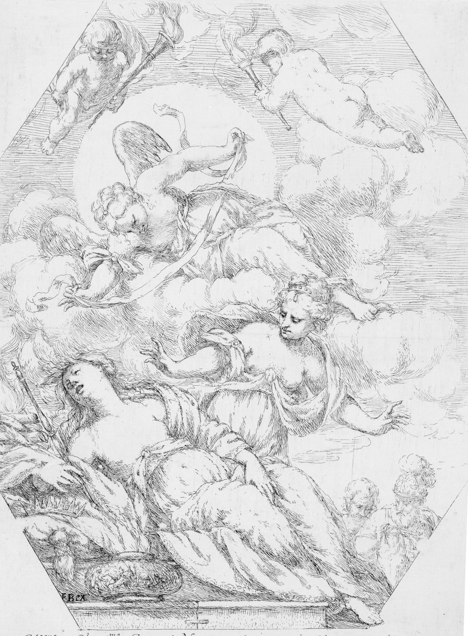 Dido na pohřební hranici, 1650-1700. od Giuseppe Diamantini