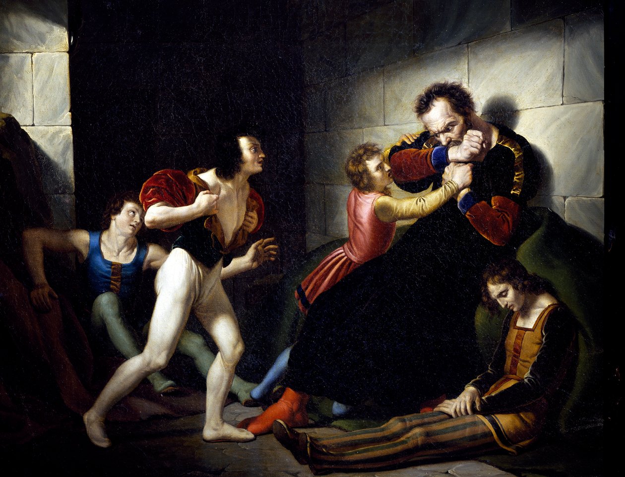 Hrabě Ugolino se kousal do rukou od Giuseppe Diotti