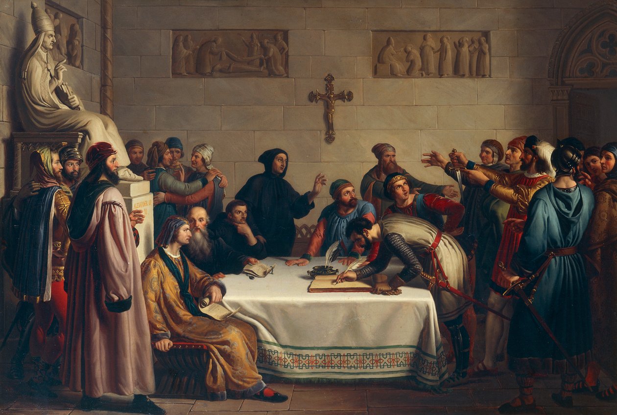 Přísaha Pontida, 7. dubna od Giuseppe Diotti