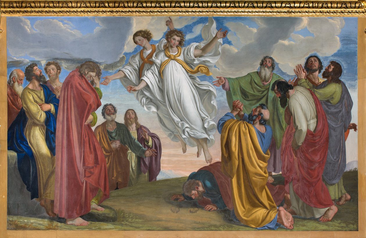 Presbytář, Giuseppe Diotti, Zjevení andělů po Nanebevstoupení Páně 1830 od Giuseppe Diotti