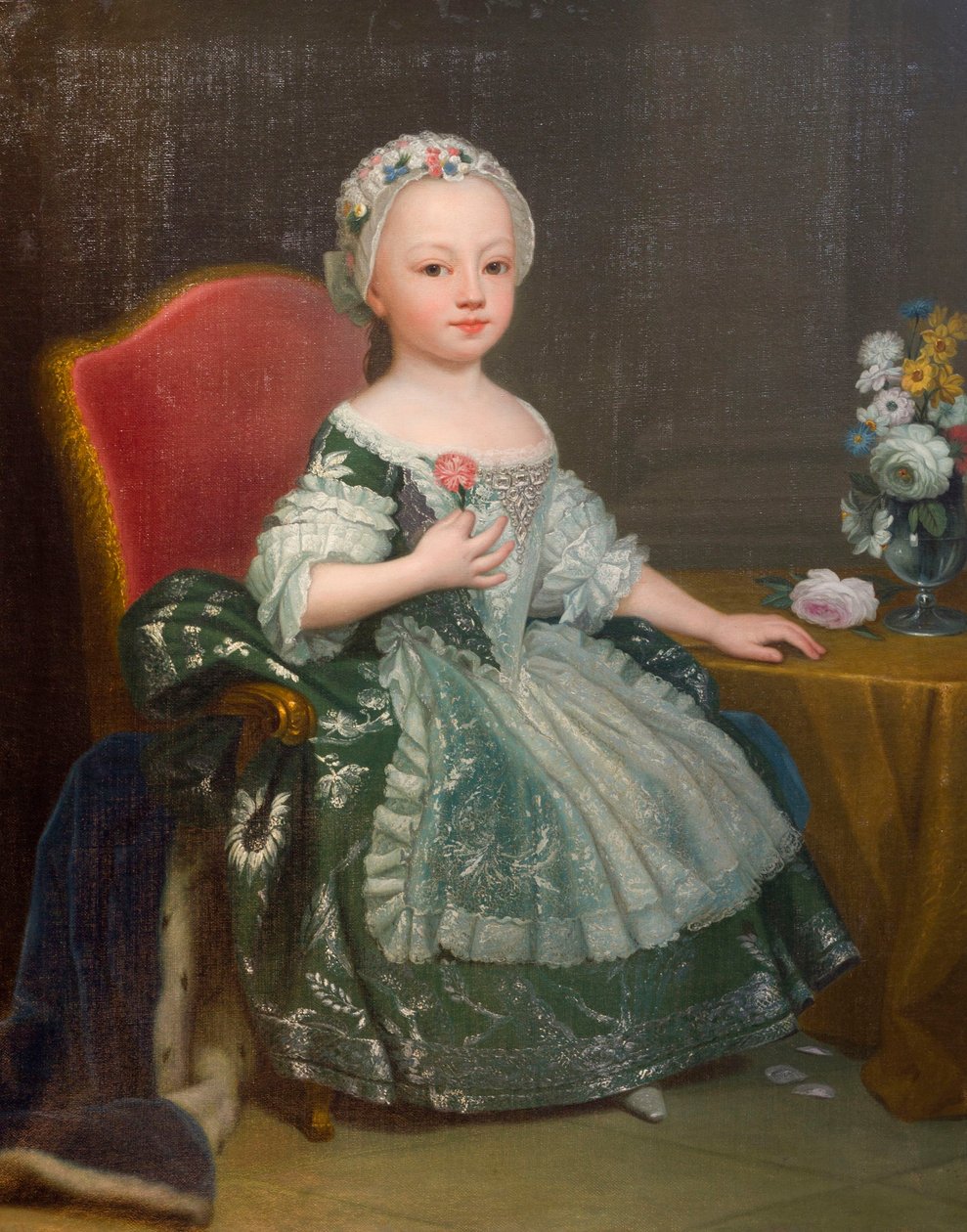 Portrét Marie Terezie Savojské (1756-1803), budoucí hraběnky z Artois, od Giuseppe Dupra (1703-1784), olej na plátně od Giuseppe Duprà