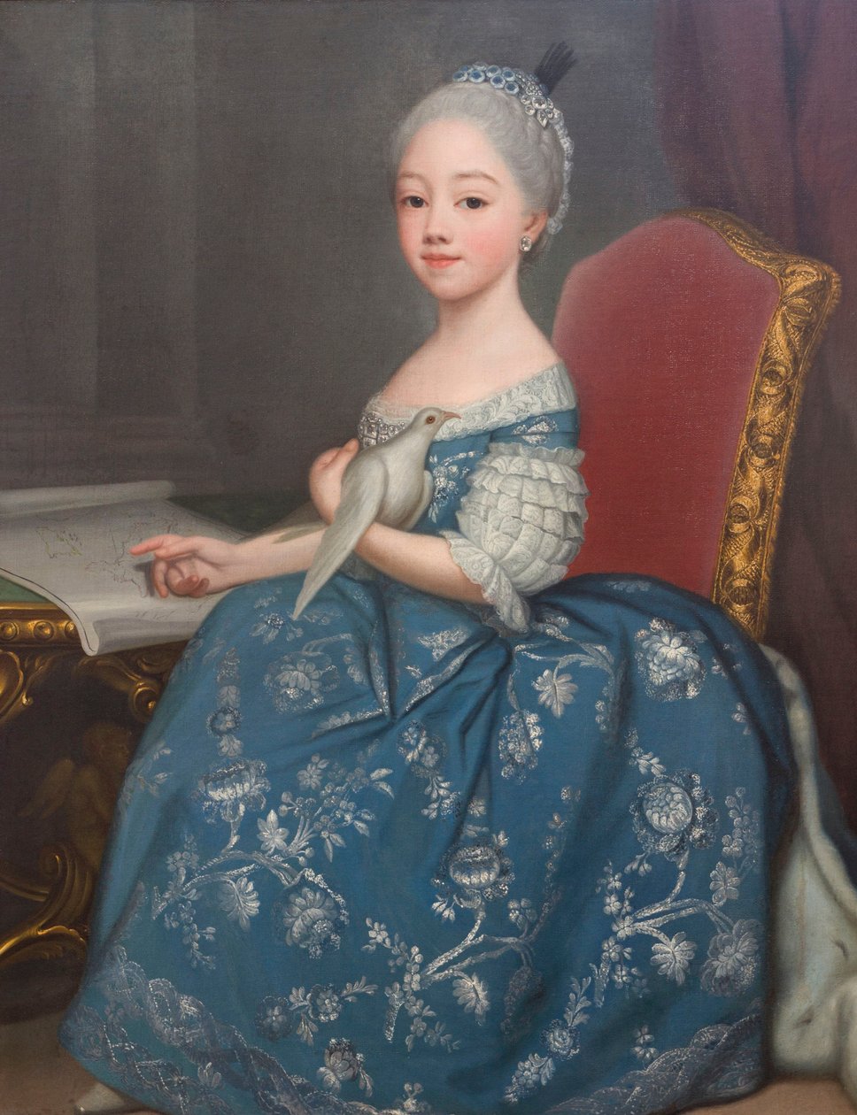 Portrét Marie Josefíny Savojské (1753-1801), budoucí hraběnky z Provence, od Giuseppe Dupra (1703-1784), olej na plátně od Giuseppe Duprà