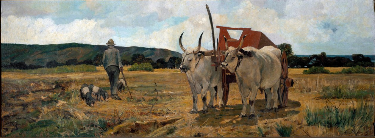 Krajina v Maremmě (olej na plátně od Giuseppe Fattori
