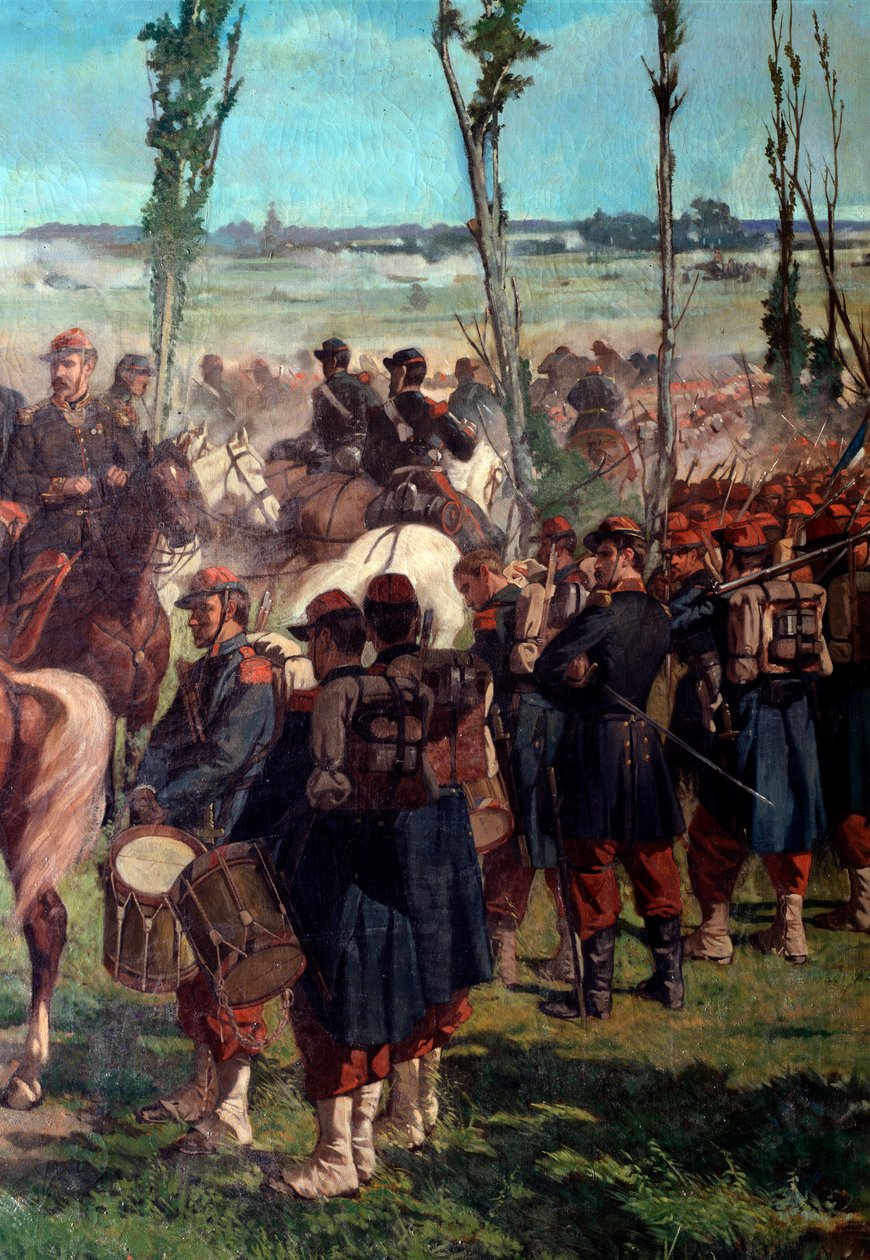 Italský tábor. Detail bitvy u Magenty v roce 1859 (olej na plátně od Giuseppe Fattori