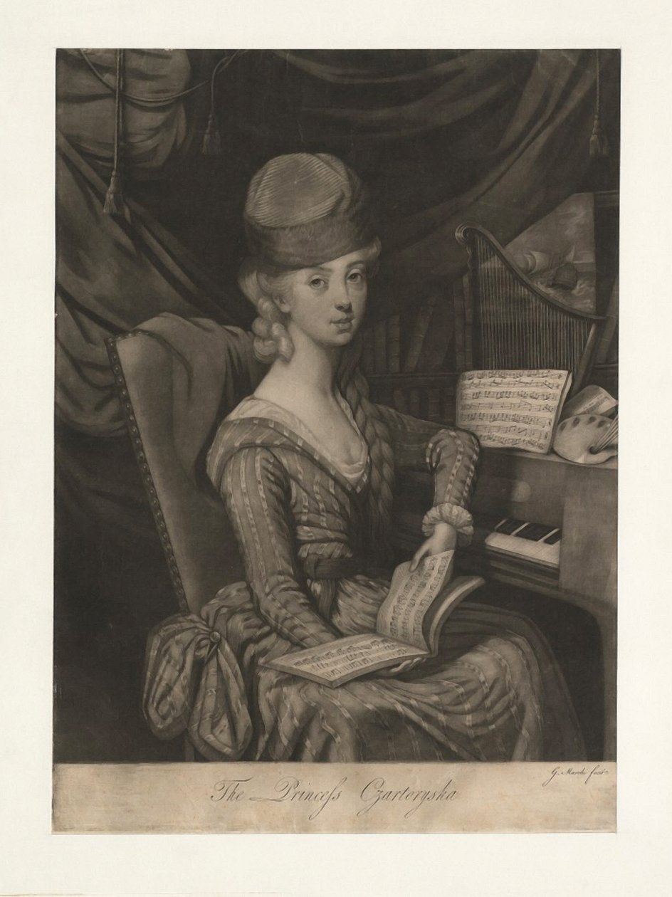 Portrét princezny Izabely Czartoryské rozené hraběnky Flemingové 1746-1835, 1777 od Giuseppe Filippo Liberati Marchi