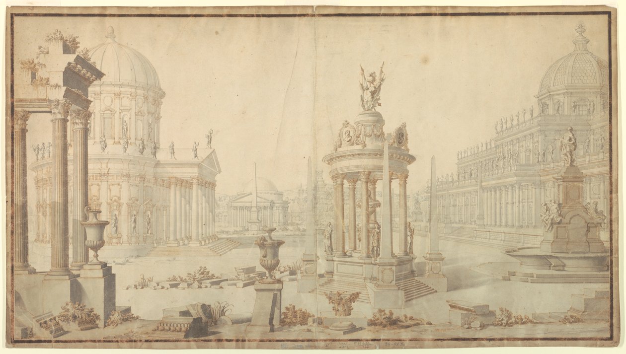 Scéna: Architektonická fantazie od Giuseppe Galli Bibiena