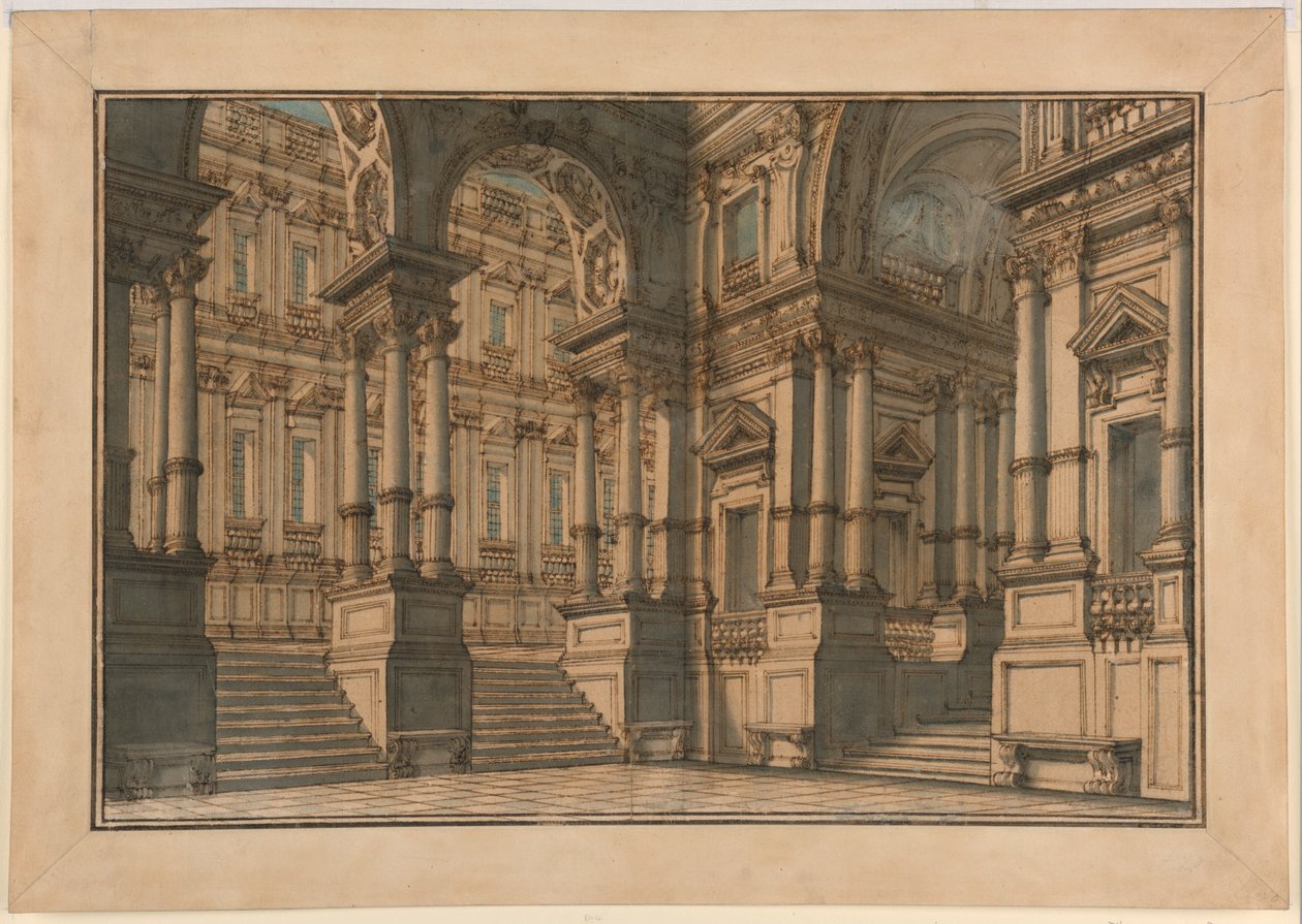Scéna: Interiér paláce od Giuseppe Galli Bibiena