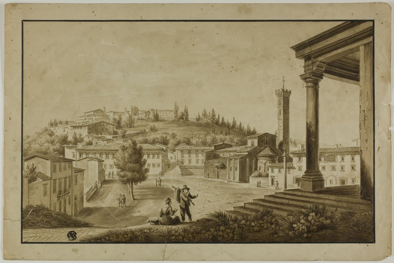 Pohled na náměstí ve Fiesole od Giuseppe Gherardi