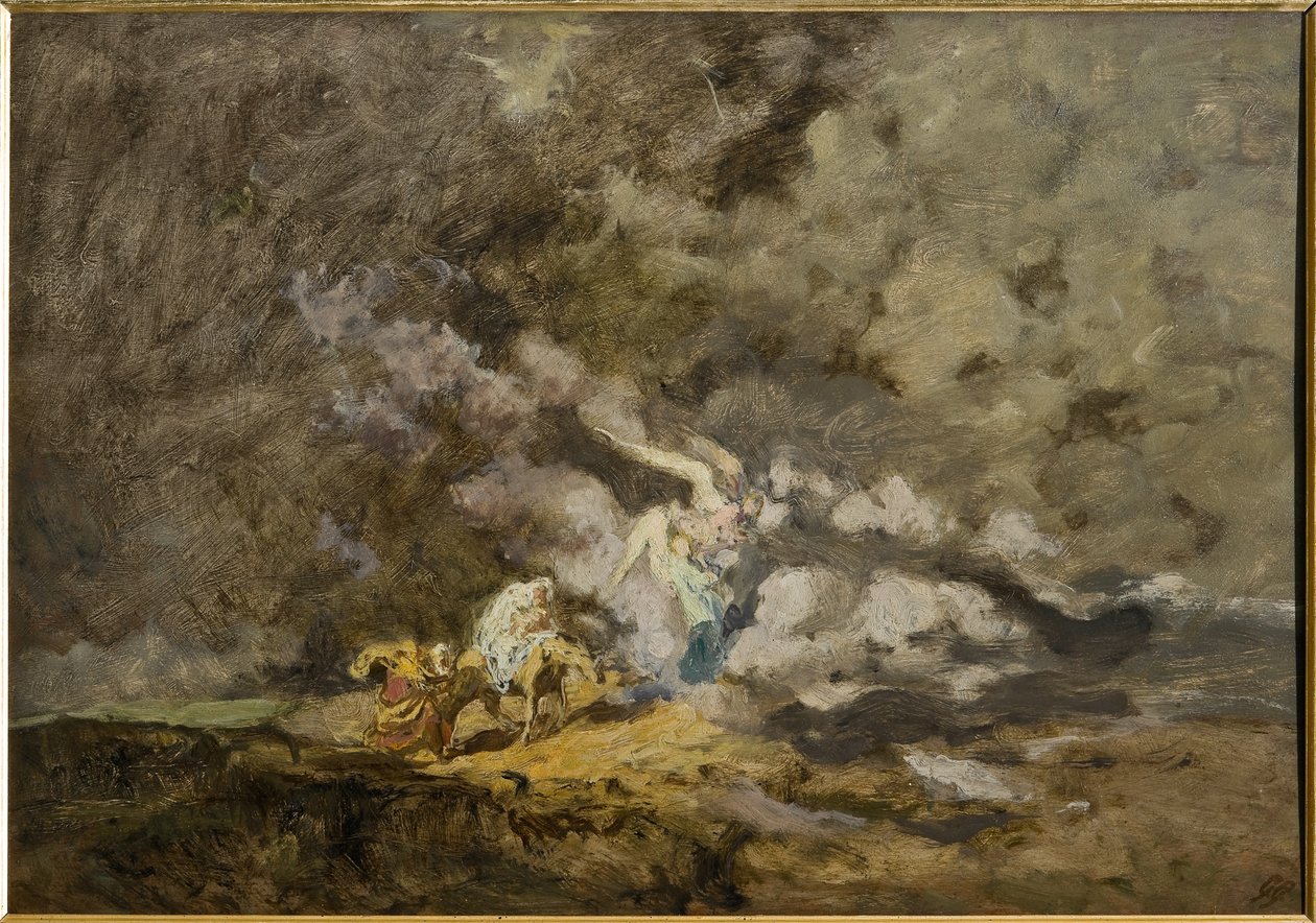 Útěk do Egypta (olej na překližce) od Giuseppe Graziosi