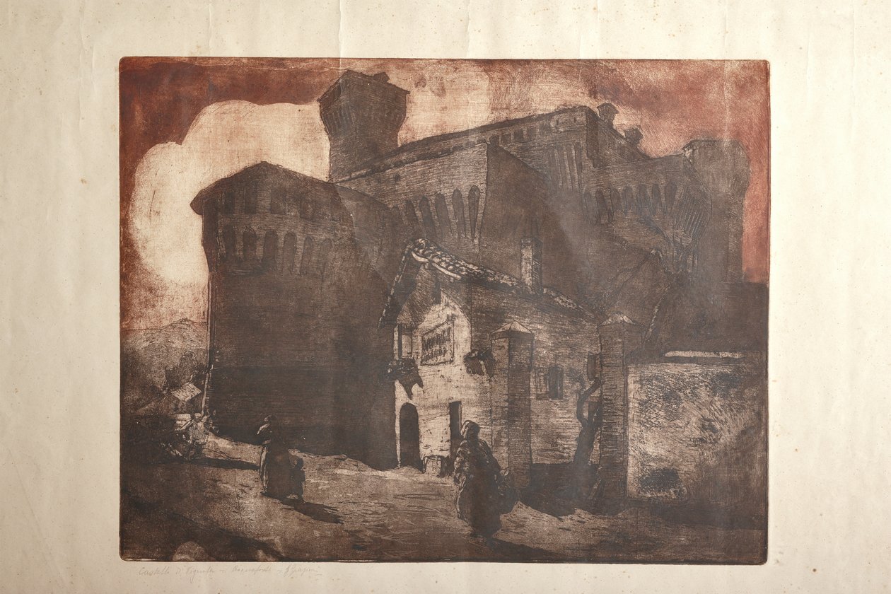 Hrad Vignola (lept a akvatinta na papíře, deska) od Giuseppe Graziosi