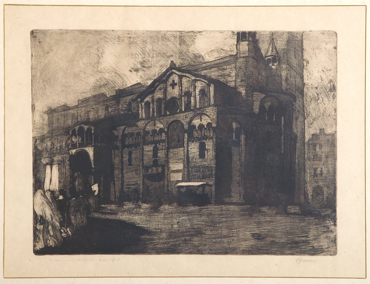 Duomo of Modena (lept a akvatinta na papíře, deska) od Giuseppe Graziosi