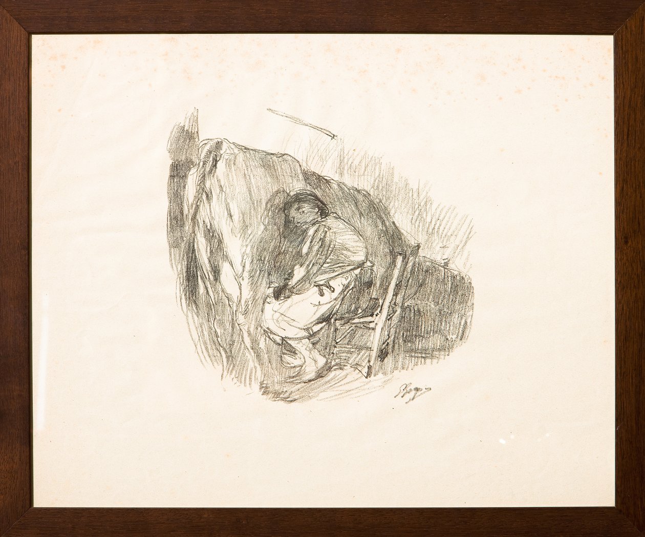 The Milking (litografie) od Giuseppe Graziosi