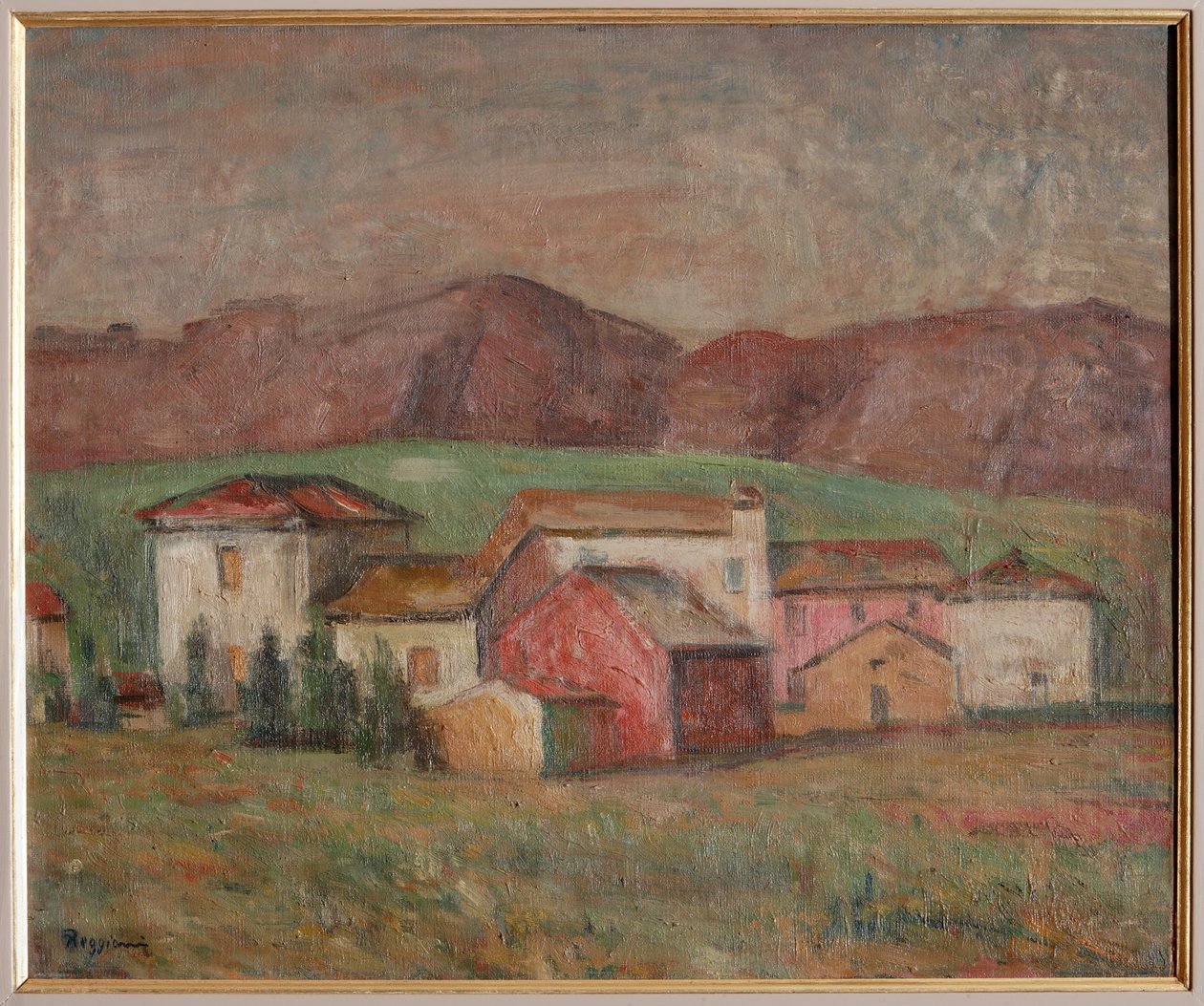 Vesnice na úpatí hor (olej na plátně) od Giuseppe Graziosi