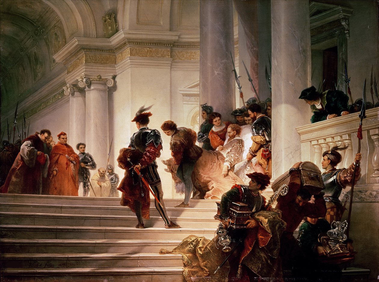 Cesare Borgia opouští Vatikán, 1877. od Giuseppe Lorenzo Gatteri