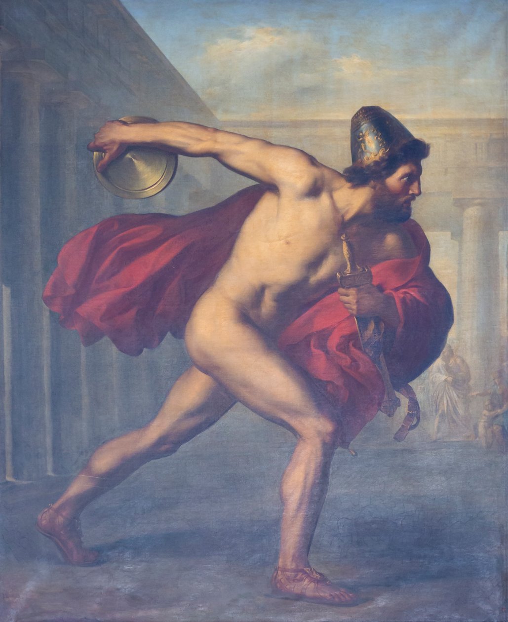 Odysseus hází diskem od Giuseppe Mancinelli