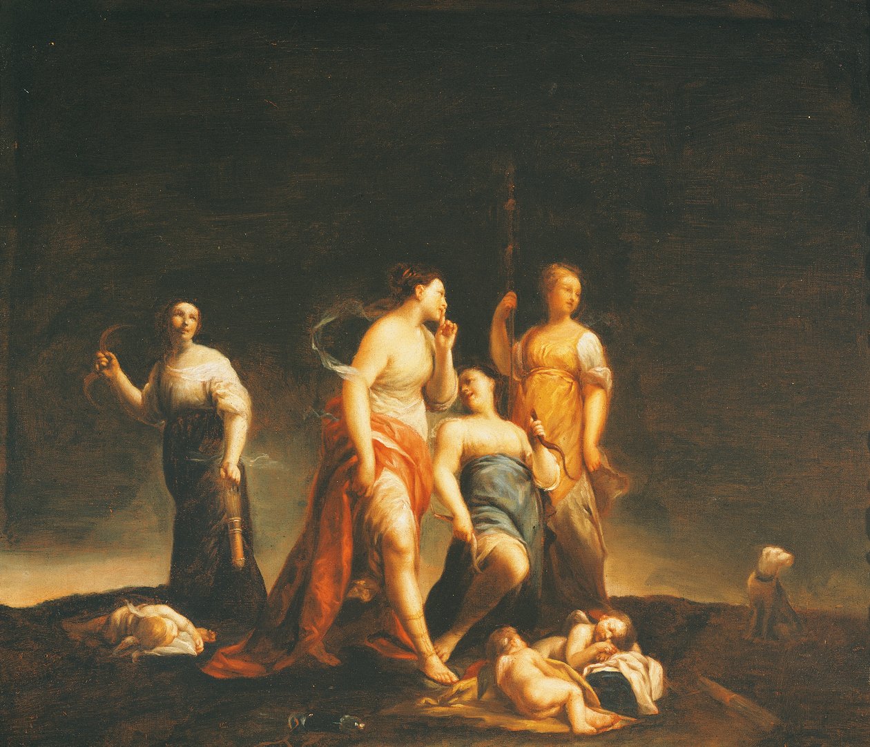 Spící amorové, Giuseppe Maria Crespi (1665-1747) od Giuseppe Maria (1665 1747) Crespi