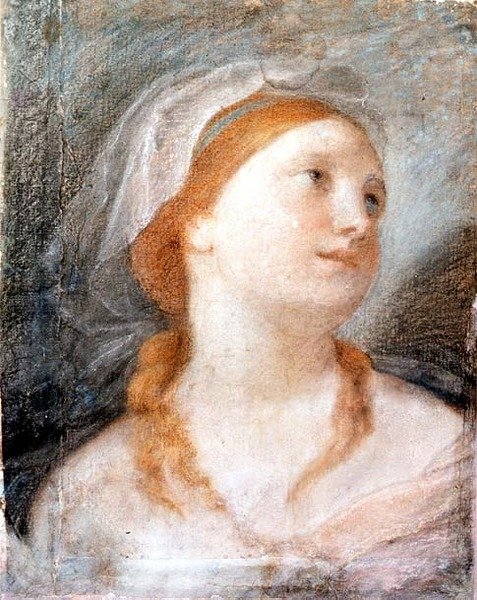 Studie hlavy mladé ženy s červenými vlasy od Giuseppe Maria (circle of) Crespi