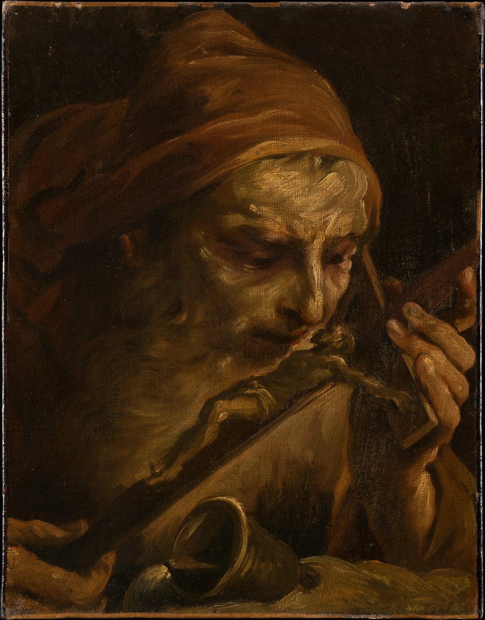 Antonín opat líbající krucifix od Giuseppe Maria Crespi