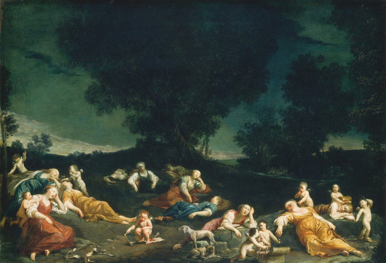 Cupids odzbrojující spící nymfy, c. 16901705. od Giuseppe Maria Crespi