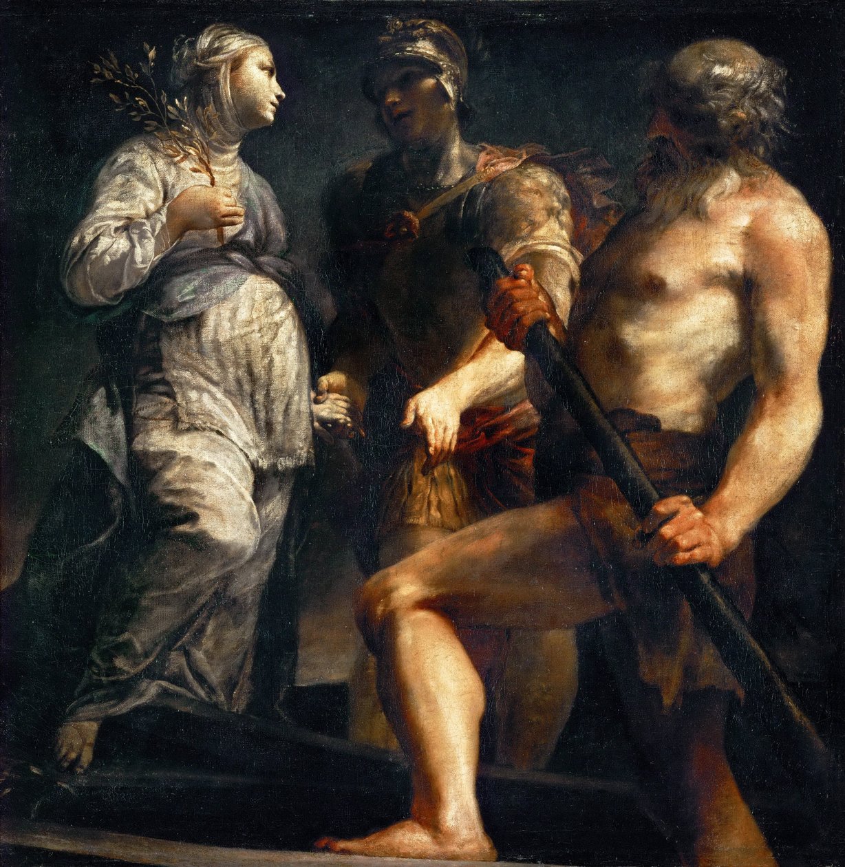 Enee, Sibylle et Charon - Aeneas, Sibyla a Charon - Crespi, Giuseppe Maria (1665-1747) - ca. 1695 – Olej na plátně – 130x127 – Muzeum dějin umění, Vienne od Giuseppe Maria Crespi