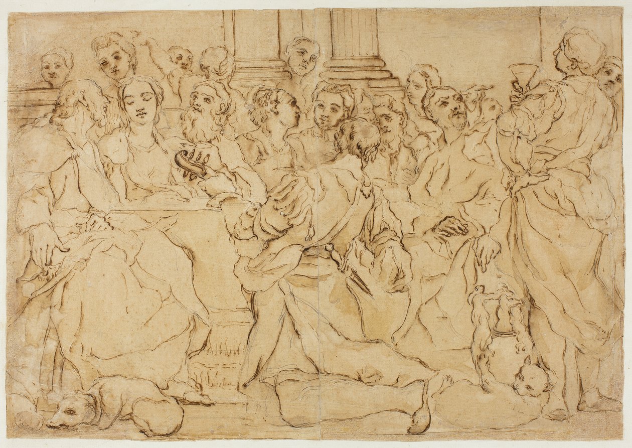 Studium na manželství v Káně od Giuseppe Maria Crespi