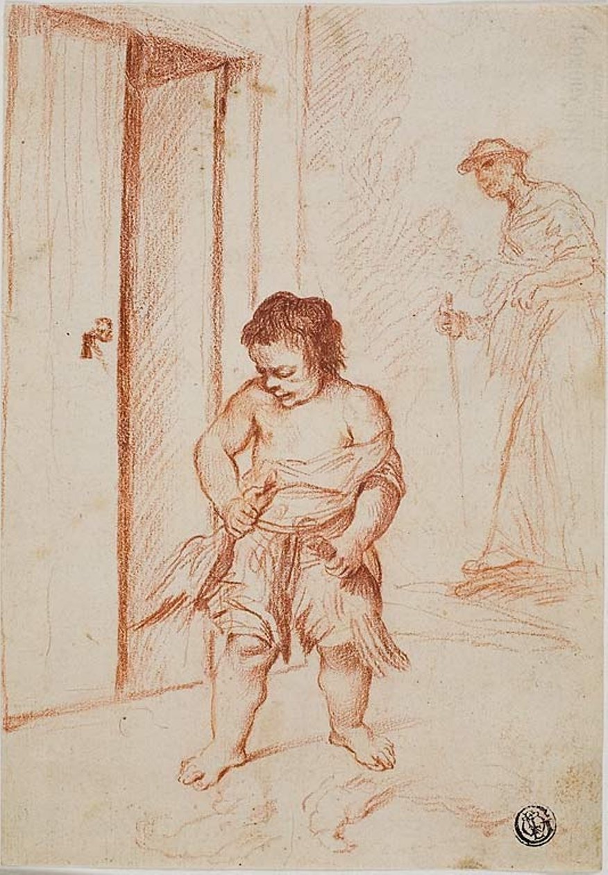 Studie dvou figur (recto); Fragmentární kopie (verze) od Giuseppe Maria Crespi