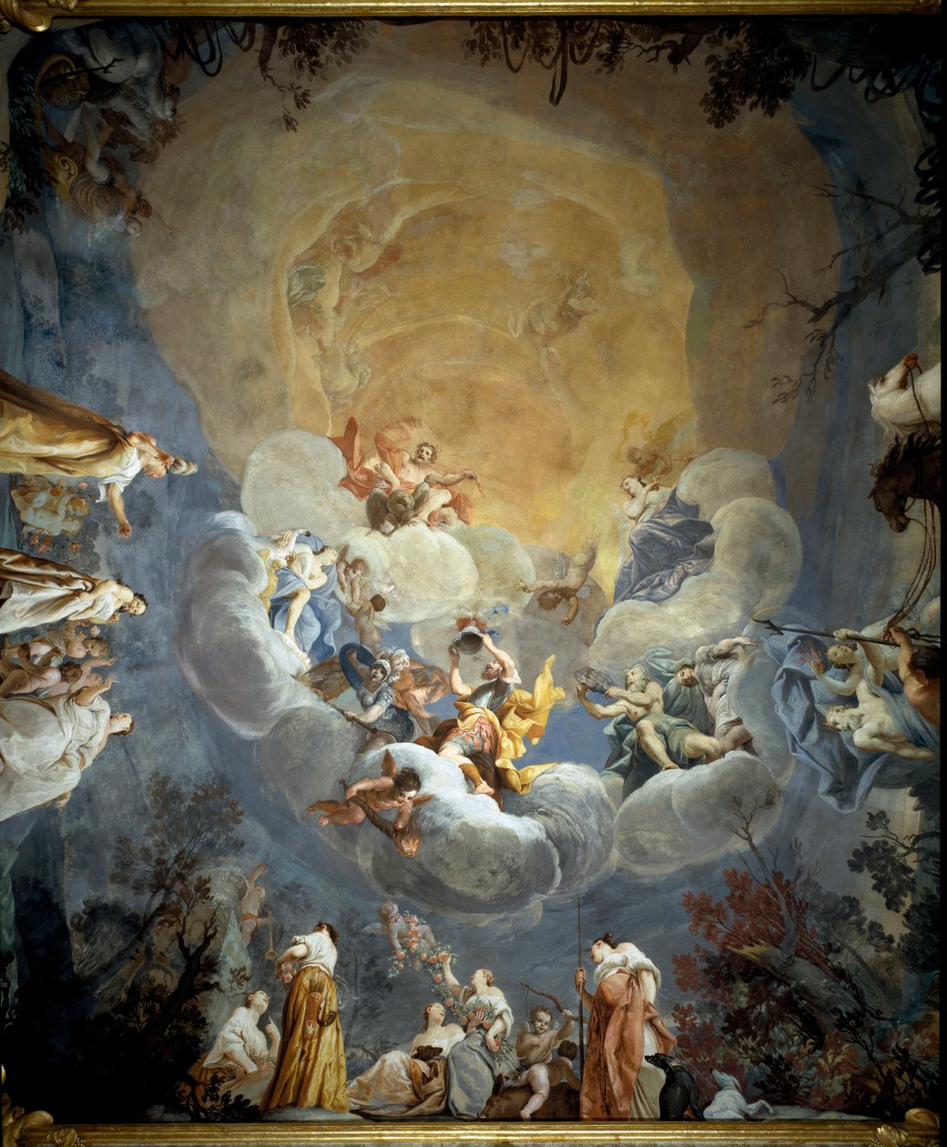 Freska Olympu od Giuseppe Maria Crespi dit lo Spagnolo (1665-1747) 1700-1710 Bologna Palazzo Pepoli Campogrande od Giuseppe Maria Crespi