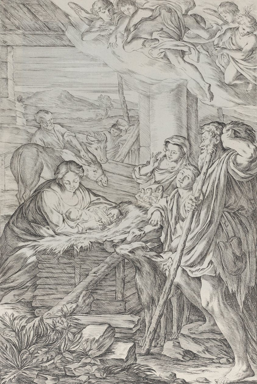 Klanění pastýřů, 1654-1718. od Giuseppe Maria Mitelli
