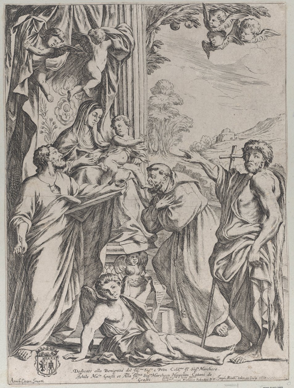 Panna trůnící se třemi svatými, 1668. od Giuseppe Maria Mitelli