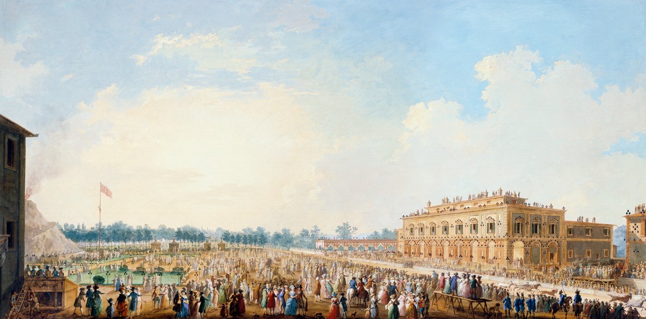 Oslava v Cascine na počest Ferdinanda III., závod Berberů před kasinem od Giuseppe Maria Terreni