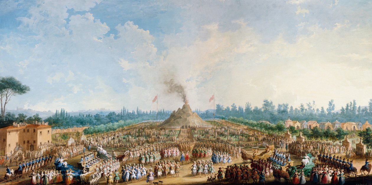 Oslava v Cascine na počest Ferdinanda III, sopka od Giuseppe Maria Terreni