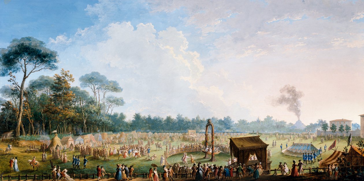 Oslava u Cascine na počest Ferdinanda III., Hry na louce Velkého Dubu od Giuseppe Maria Terreni
